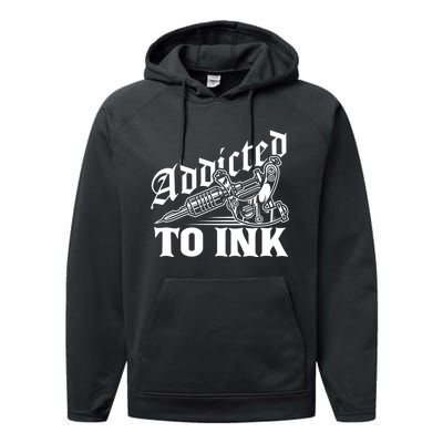 Addicted To Ink Tattoo Lover Tattoo Artist Performance Fleece Hoodie