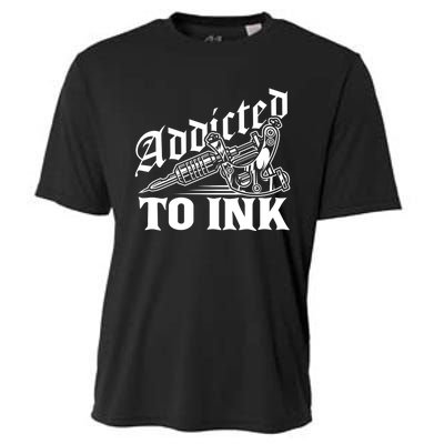 Addicted To Ink Tattoo Lover Tattoo Artist Cooling Performance Crew T-Shirt