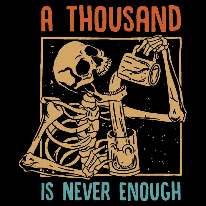 A Thousand Is Never Enough Skeleton Sober Sobriety Recovery Daily Commute Backpack