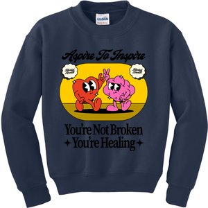 Aspire To Inspire (Mental Health) (Mind & Heart) Kids Sweatshirt