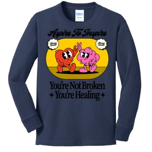 Aspire To Inspire (Mental Health) (Mind & Heart) Kids Long Sleeve Shirt