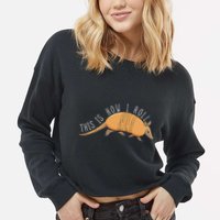 Armadillo This Is How I Roll Wildlife Armored Shell Cropped Pullover Crew
