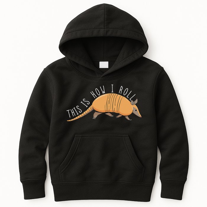 Armadillo This Is How I Roll Wildlife Armored Shell Kids Hoodie