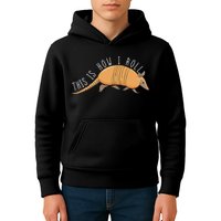 Armadillo This Is How I Roll Wildlife Armored Shell Kids Hoodie