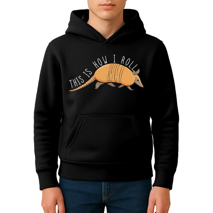 Armadillo This Is How I Roll Wildlife Armored Shell Kids Hoodie