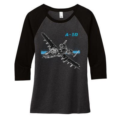 A10 Thunderbolt Ii Women's Tri-Blend 3/4-Sleeve Raglan Shirt