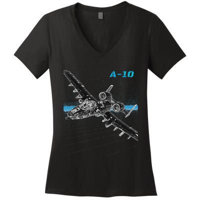 A10 Thunderbolt Ii Women's V-Neck T-Shirt