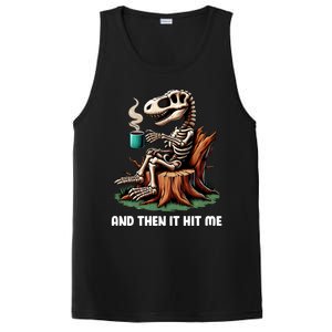 And Then It Hit Me Dinosaur Trex Skeleton Coffee Halloween Gift PosiCharge Competitor Tank