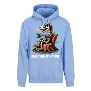 And Then It Hit Me Dinosaur Trex Skeleton Coffee Halloween Gift Unisex Surf Hoodie