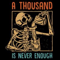 A Thousand Is Never Enough Skeleton Sober Sobriety Recovery 7-Panel Snapback Hat
