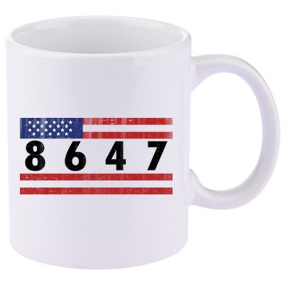 Anti Trump Impeach 47 8647 47th President US Flag 11oz C Handle Ceramic Mug