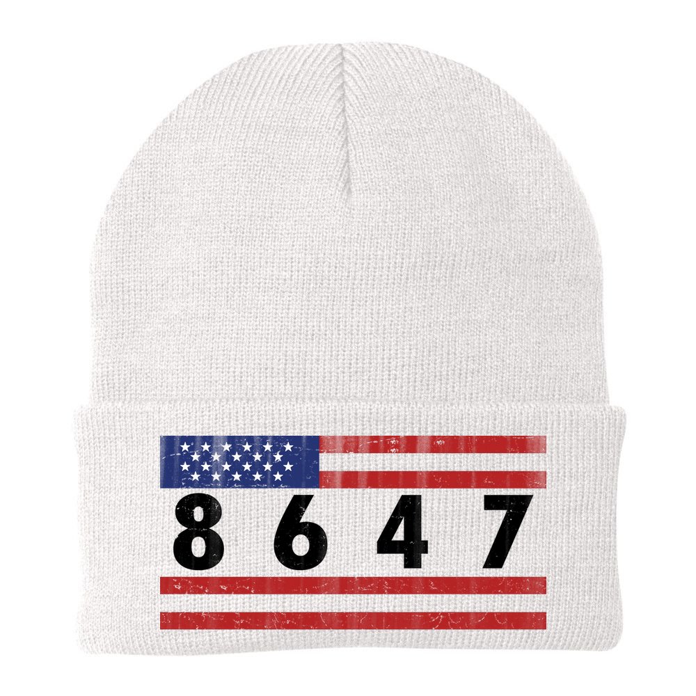 Anti Trump Impeach 47 8647 47th President US Flag Beanie