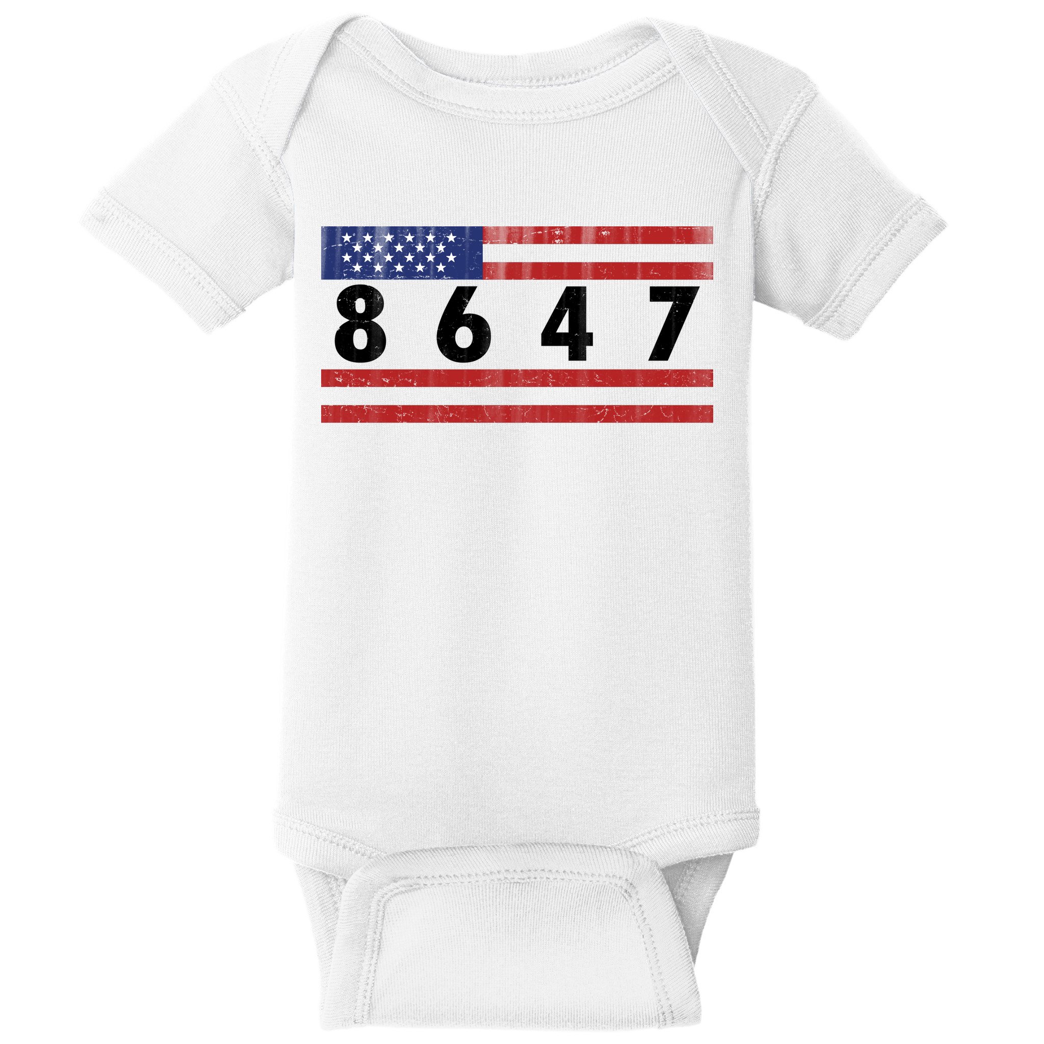 Anti Trump Impeach 47 8647 47th President US Flag Baby Bodysuit