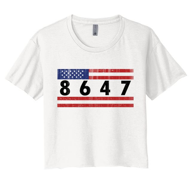 Anti Trump Impeach 47 8647 47th President US Flag Crop Top