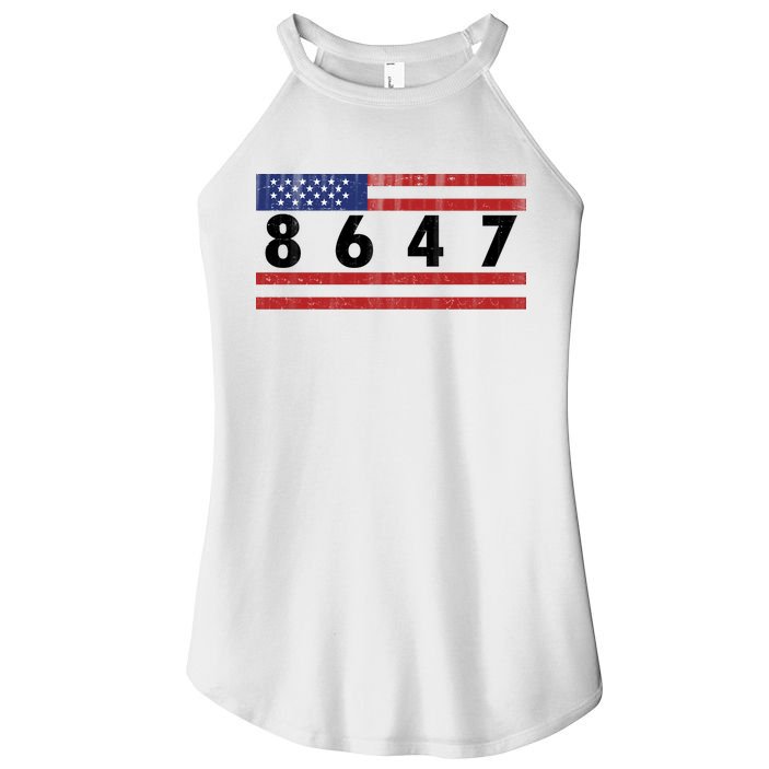 Anti Trump Impeach 47 8647 47th President US Flag Women's Perfect Tri Rocker Tank