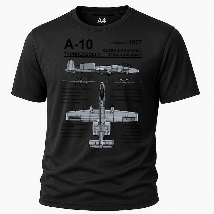 A10 Thunderbolt Ii Warthog Military Jet Spec Diagram Performance Shirt