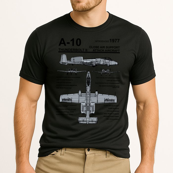 A10 Thunderbolt Ii Warthog Military Jet Spec Diagram Performance Shirt