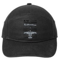 A10 Thunderbolt Ii Warthog Military Jet Spec Diagram 7-Panel Snapback Hat
