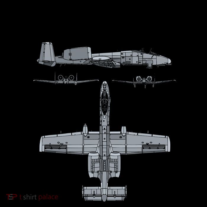 A10 Thunderbolt Ii Warthog Military Jet Spec Diagram 7-Panel Snapback Hat