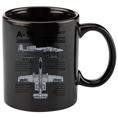 A10 Thunderbolt Ii Warthog Military Jet Spec Diagram 11oz C Handle Ceramic Mug