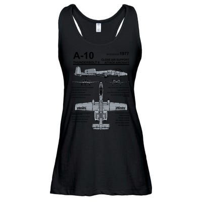 A10 Thunderbolt Ii Warthog Military Jet Spec Diagram Ladies Essential Flowy Tank