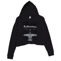 A10 Thunderbolt Ii Warthog Military Jet Spec Diagram Crop Fleece Hoodie