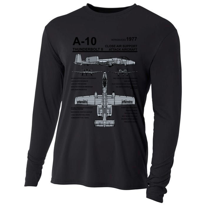 A10 Thunderbolt Ii Warthog Military Jet Spec Diagram Cooling Performance Long Sleeve Crew
