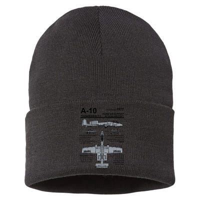 A10 Thunderbolt Ii Warthog Military Jet Spec Diagram Sustainable Knit Beanie