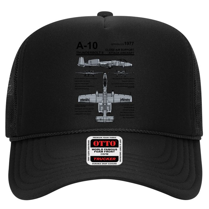 A10 Thunderbolt Ii Warthog Military Jet Spec Diagram Trucker Hat