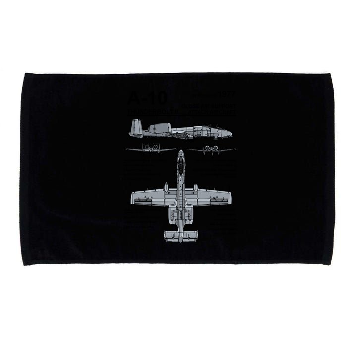 A10 Thunderbolt Ii Warthog Military Jet Spec Diagram Microfiber Hand Towel