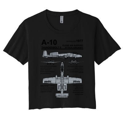 A10 Thunderbolt Ii Warthog Military Jet Spec Diagram Crop Top