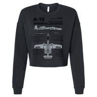 A10 Thunderbolt Ii Warthog Military Jet Spec Diagram Cropped Pullover Crew