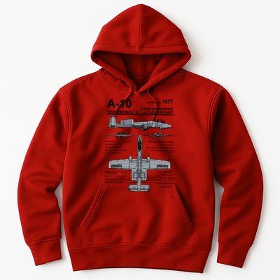 A10 Thunderbolt Ii Warthog Military Jet Spec Diagram Hoodie