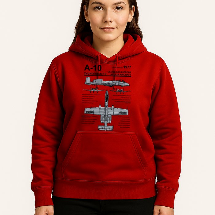 A10 Thunderbolt Ii Warthog Military Jet Spec Diagram Hoodie