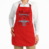 A10 Thunderbolt Ii Warthog Military Jet Spec Diagram Full-Length Apron With Pockets