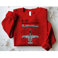 A10 Thunderbolt Ii Warthog Military Jet Spec Diagram Sweatshirt
