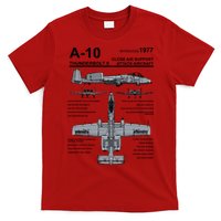 A10 Thunderbolt Ii Warthog Military Jet Spec Diagram T-Shirt