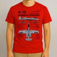 A10 Thunderbolt Ii Warthog Military Jet Spec Diagram T-Shirt