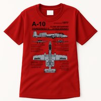 A10 Thunderbolt Ii Warthog Military Jet Spec Diagram Tall T-Shirt