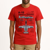A10 Thunderbolt Ii Warthog Military Jet Spec Diagram Tall T-Shirt