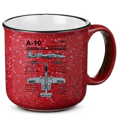 A10 Thunderbolt Ii Warthog Military Jet Spec Diagram 15oz Campfire Ceramic Mug