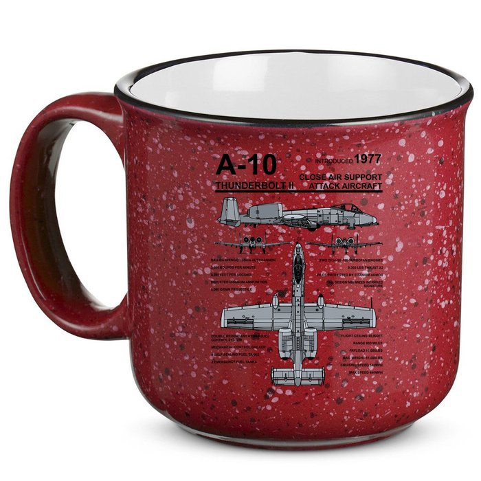 A10 Thunderbolt Ii Warthog Military Jet Spec Diagram 15oz Campfire Ceramic Mug