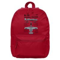 A10 Thunderbolt Ii Warthog Military Jet Spec Diagram 16 in Basic Backpack