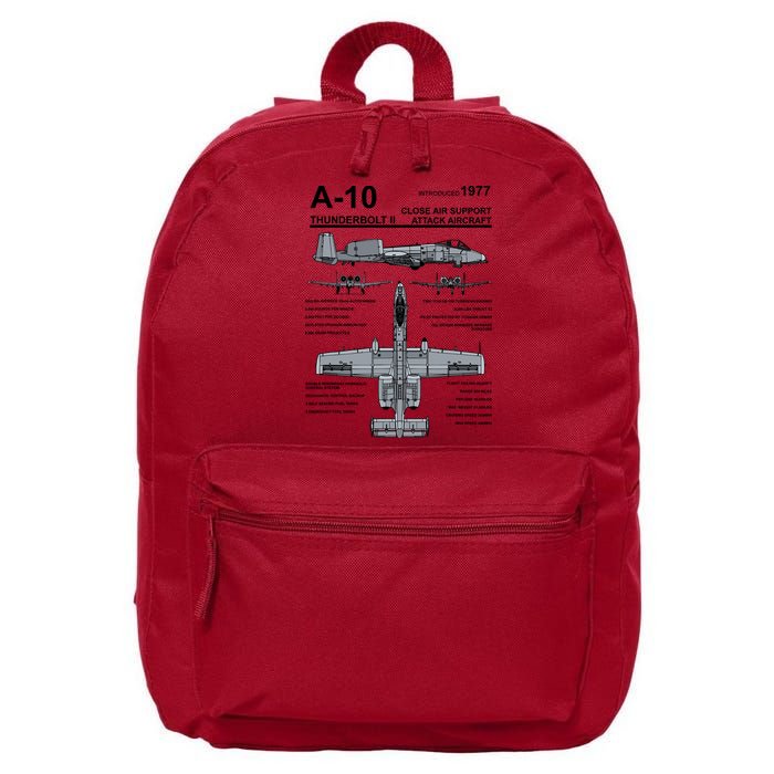 A10 Thunderbolt Ii Warthog Military Jet Spec Diagram 16 in Basic Backpack