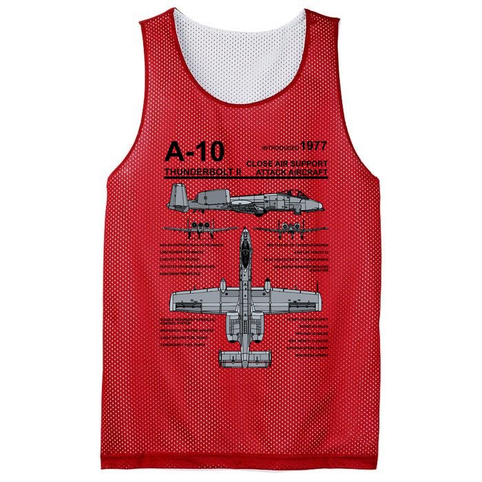 A10 Thunderbolt Ii Warthog Military Jet Spec Diagram Mesh Reversible Basketball Jersey Tank