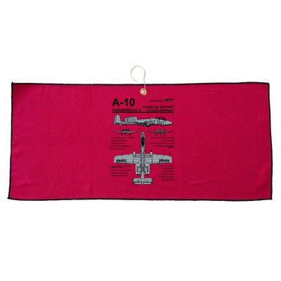 A10 Thunderbolt Ii Warthog Military Jet Spec Diagram Large Microfiber Waffle Golf Towel