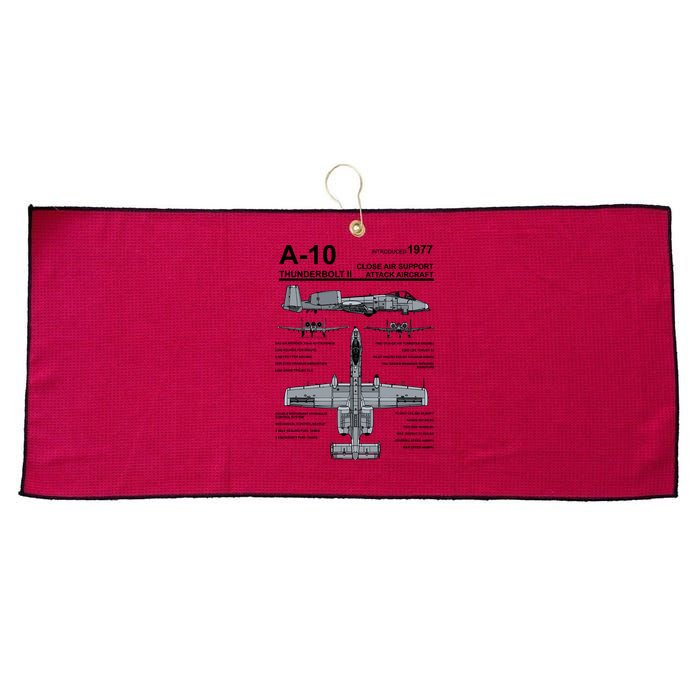 A10 Thunderbolt Ii Warthog Military Jet Spec Diagram Large Microfiber Waffle Golf Towel