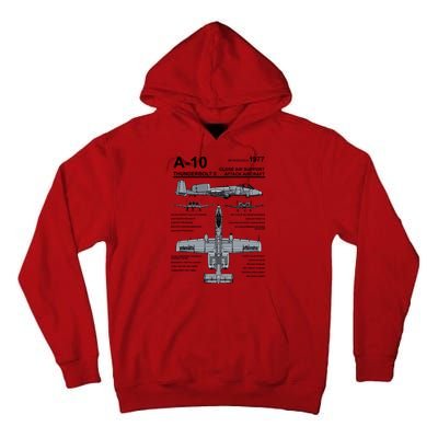 A10 Thunderbolt Ii Warthog Military Jet Spec Diagram Tall Hoodie