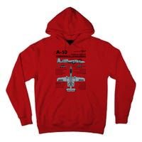A10 Thunderbolt Ii Warthog Military Jet Spec Diagram Tall Hoodie
