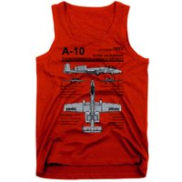 A10 Thunderbolt Ii Warthog Military Jet Spec Diagram Tank Top